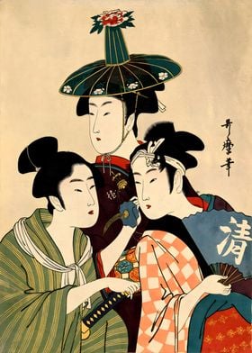 Ukiyo e Three Beauties