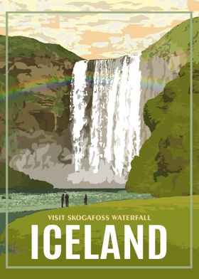 iceland skogafoss waterfal