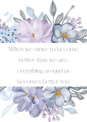 Floral blue quote flower