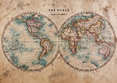 Vintage Map of the World