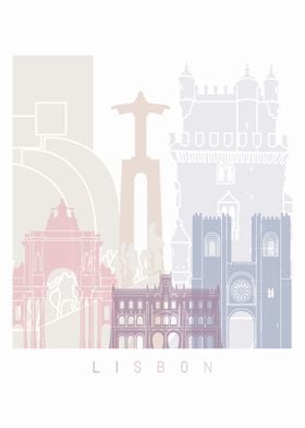 Lisbon v2 skyline poster