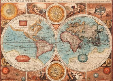 Vintage Map of the World