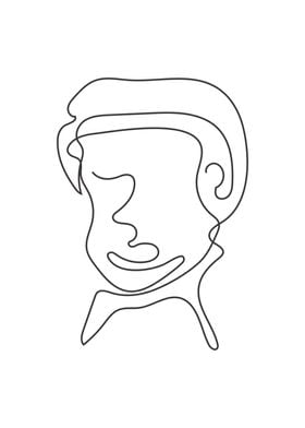 Man face continuous line