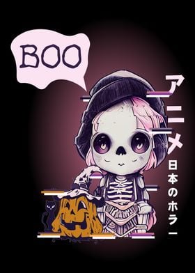 Pastel Goth Skeleton Chibi