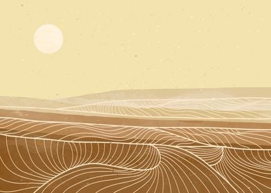 Mountain desert line art p