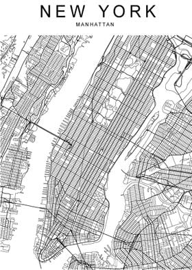 manhattan new york Map