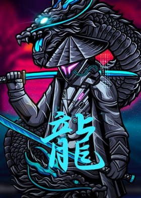 neon samurai posters