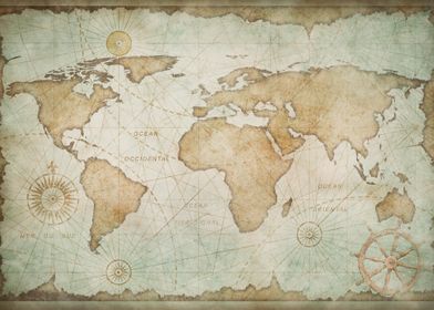 Vintage Map of the World