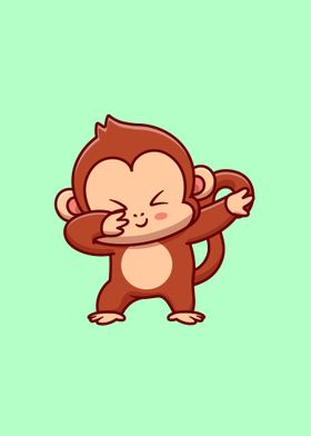 Cute monkey dabbing