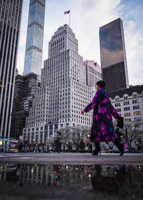 woman walking in New York