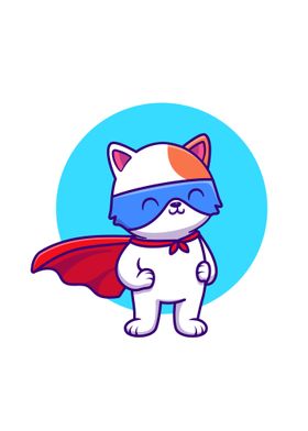 Cute cat super hero