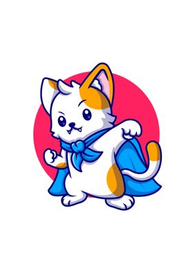 Cute cat super hero