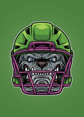 Bulldog head mascot footba