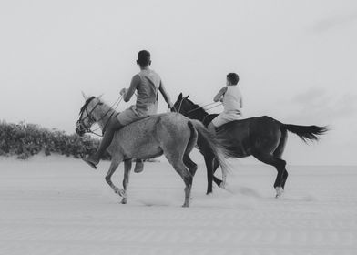 child and horse winter