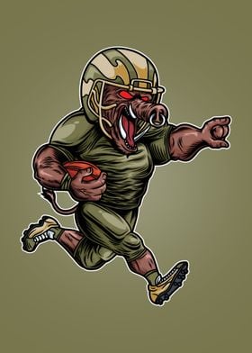 Boar mascot football 