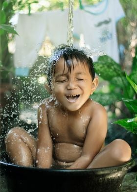 Bath time for Junior