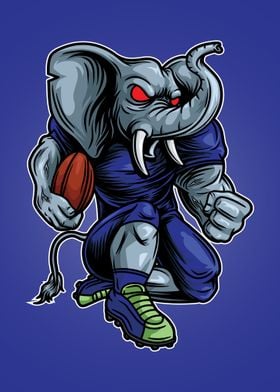 Elephant mascot football 