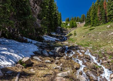 Mountain Snowmelt Cascade