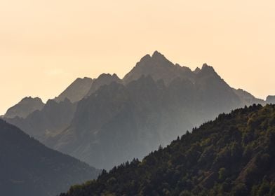 Hazy Landscape Mountains