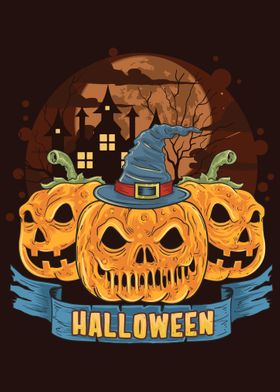 Halloween Pumpkins Poster 