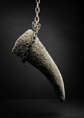 Rhinoceros horn chained