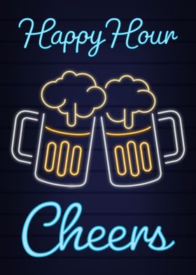 Neon Beer Sign Cheers