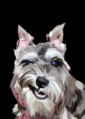 Schnauzer dog in vector