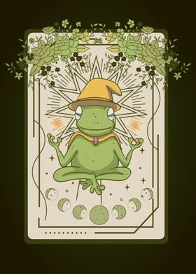 Meditating Frog Tarot Card