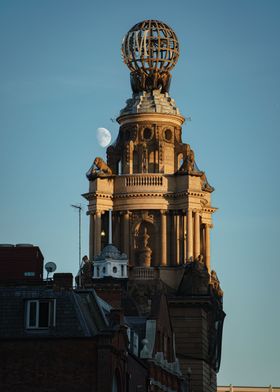 moon and building 