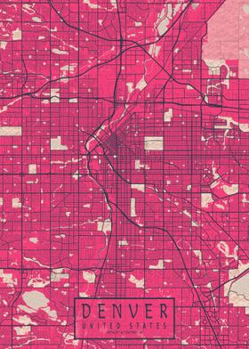 Denver City Map Blossom