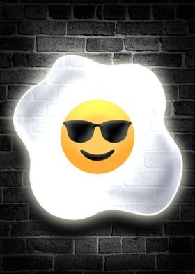 Funny cool Fried Egg neon