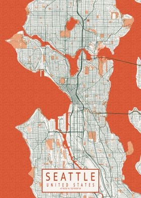 Seattle City Map Bohemian