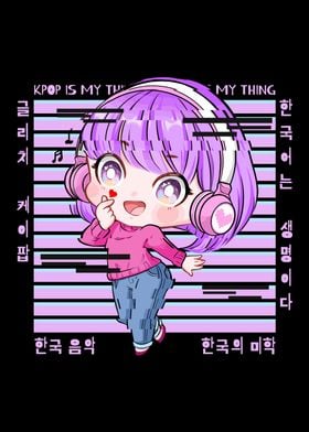 Cute Vaporwave K Pop Chibi