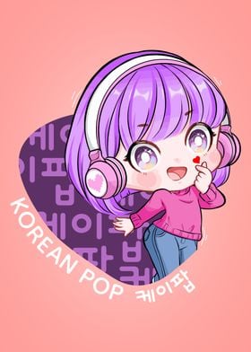 Pastel Pink Kpop Chibi