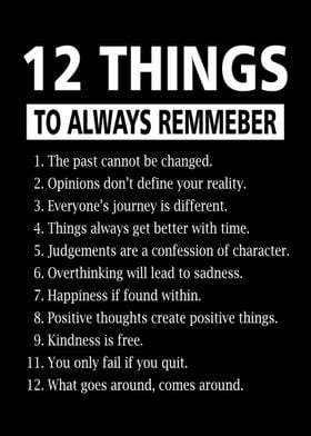 12 Things to Remember