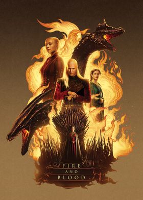 'Fire and Blood' Poster by House of the Dragon  Displate