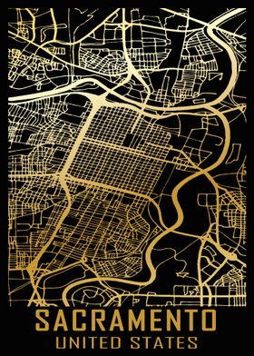 Sacramento USA City Map