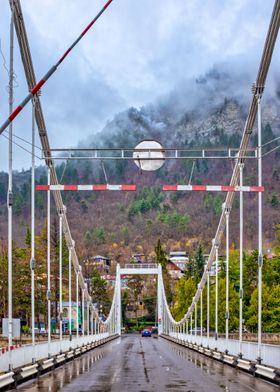 Suspension bridge over the