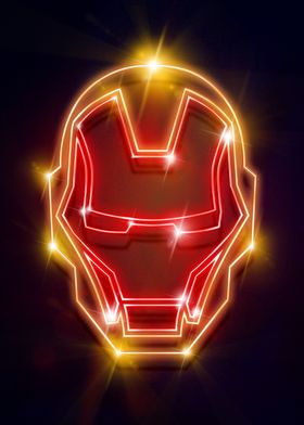 'Iron Man mask neon' Poster by Marvel | Displate