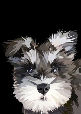 Schnauzer dog in vector