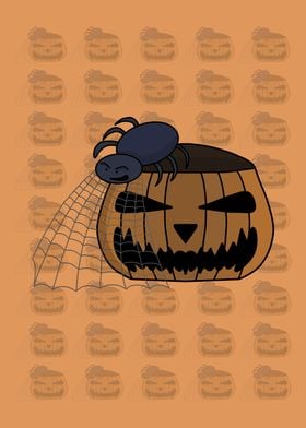 Spider halloween pumpkin