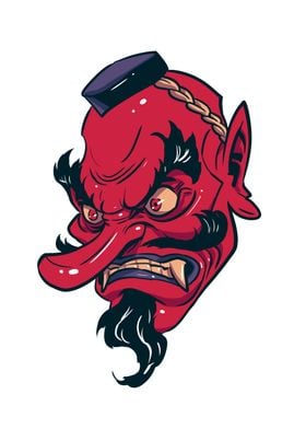 Japanese Red Tengu mask