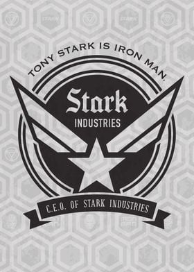 Stark Industries blue neon' Poster, picture, metal print, paint by