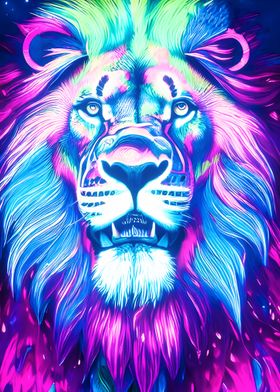 lion abstract painting 1