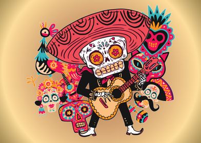 Mariachi Sugar Skeleton