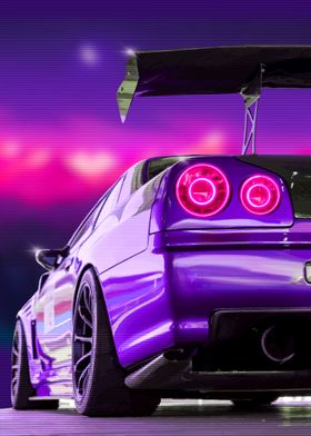 'GTR R34 Skyline ' Poster by Boon Edgar | Displate