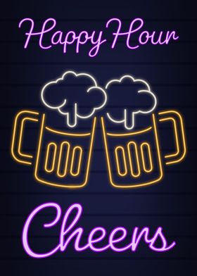 Neon Beer Sign Cheers