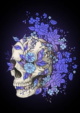 Purple Flower Skull