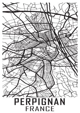 Perpignan France City Map