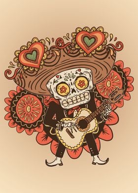 Cute Skeleton Mariachi